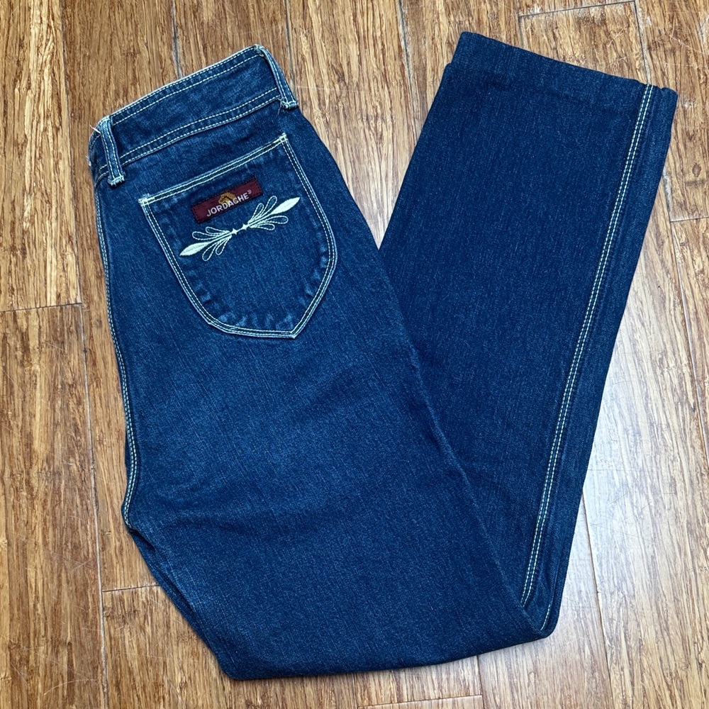 Jordache Women's Straight Leg Jeans - Dark Blue 80’s Vintage